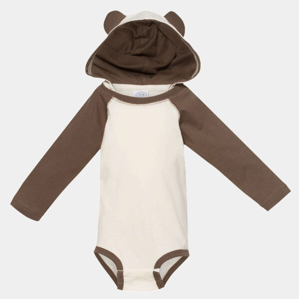 Infant Long Sleeve Fine Jersey Bodysuit With Ears Thumbnail