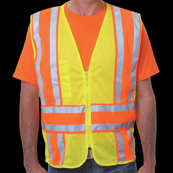 Unisex USA Made Class 2, Level 2 ANSI High Vis Mesh Safety Vest Thumbnail