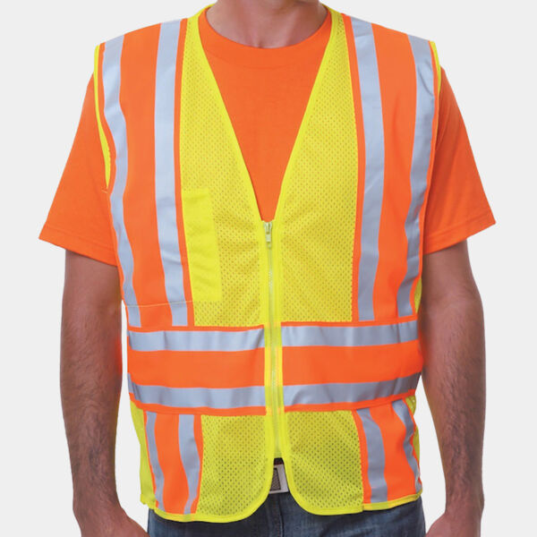 Unisex USA Made Class 2, Level 2 ANSI High Vis Mesh Safety Vest Thumbnail
