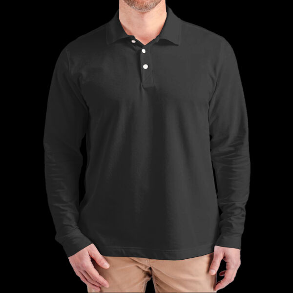 Cutter & Buck Advantage Tri-Blend Pique Mens Big and Tall Long Sleeve Polo Thumbnail