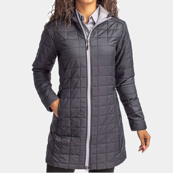 Cutter & Buck Rainier PrimaLoft  Womens Eco Insulated Hooded Long Coat Thumbnail