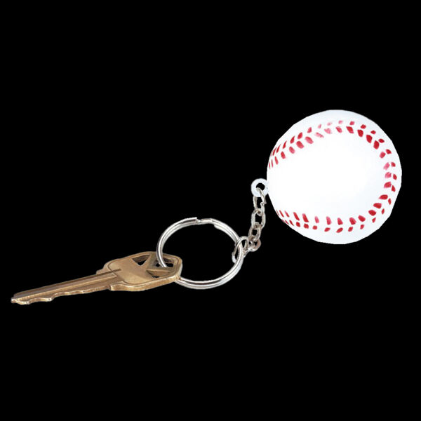 Baseball Shape Stress Ball Keychain Thumbnail