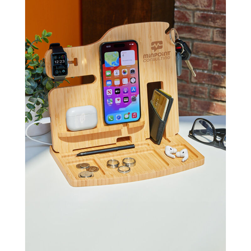 Portia Bamboo Charging Valet Station Thumbnail