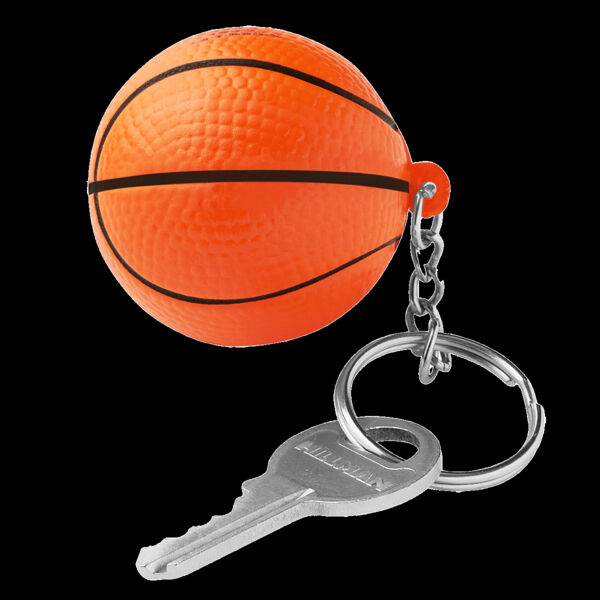 Basketball Shape Stress Ball Keychain Thumbnail