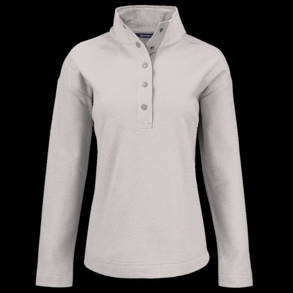 Cutter & Buck Hunts Point Eco Textured Fleece Recycled Womens Snap Pullover Thumbnail