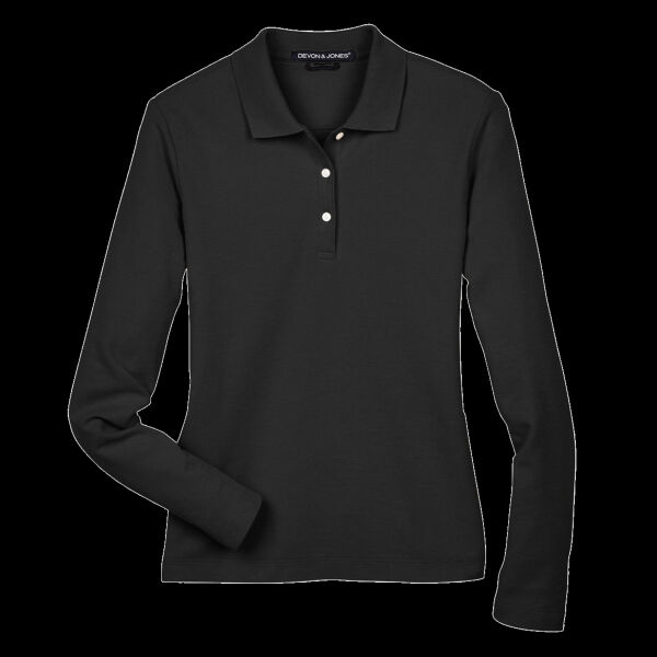 Women's Pima Piqué Long Sleeve Polo Thumbnail
