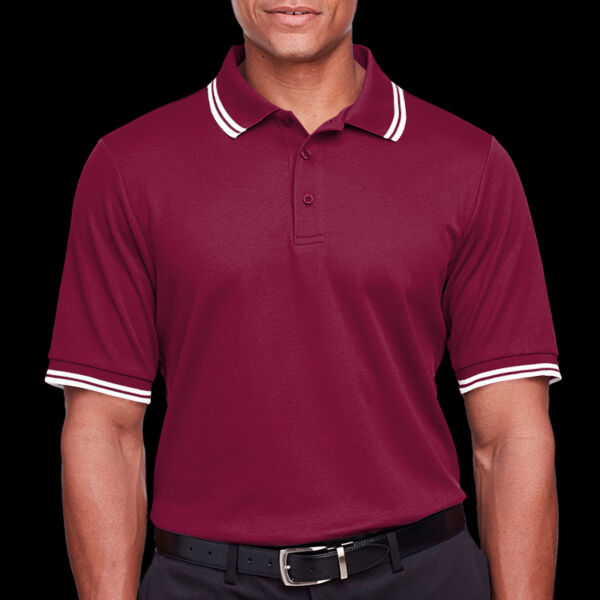Men's CrownLux Performance® Plaited Tipped Polo Thumbnail