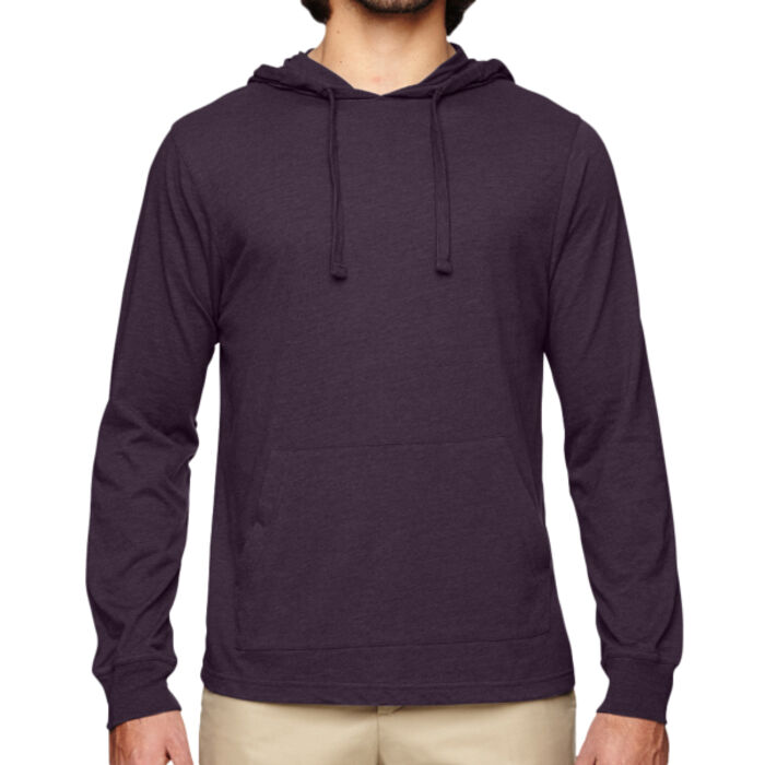 Unisex Eco Jersey Pullover Hooded Long Sleeve T-Shirt Thumbnail