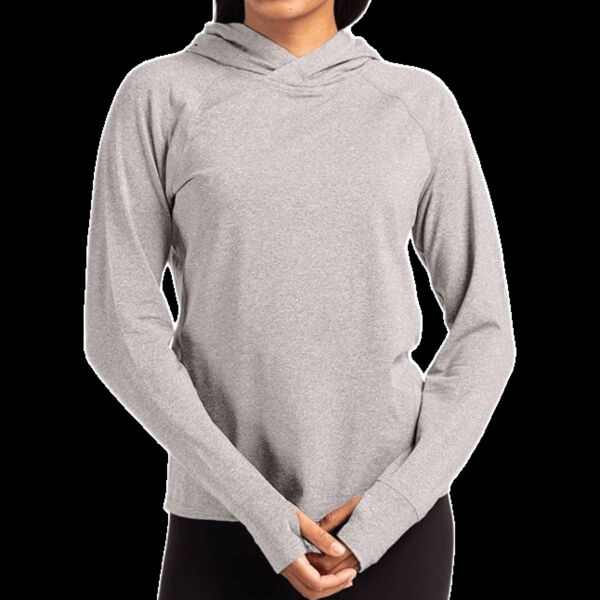 Cutter & Buck Adapt Knit Recycled Womens Heathered Hooded Pullover Thumbnail