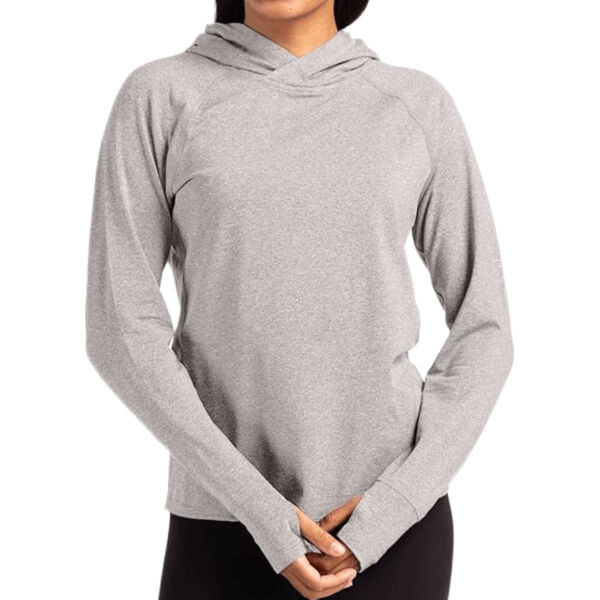 Cutter & Buck Adapt Knit Recycled Womens Heathered Hooded Pullover Thumbnail