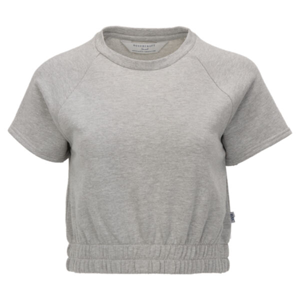 Women's French Terry Short Sleeve Cropped Crewneck Sweatshirt Thumbnail