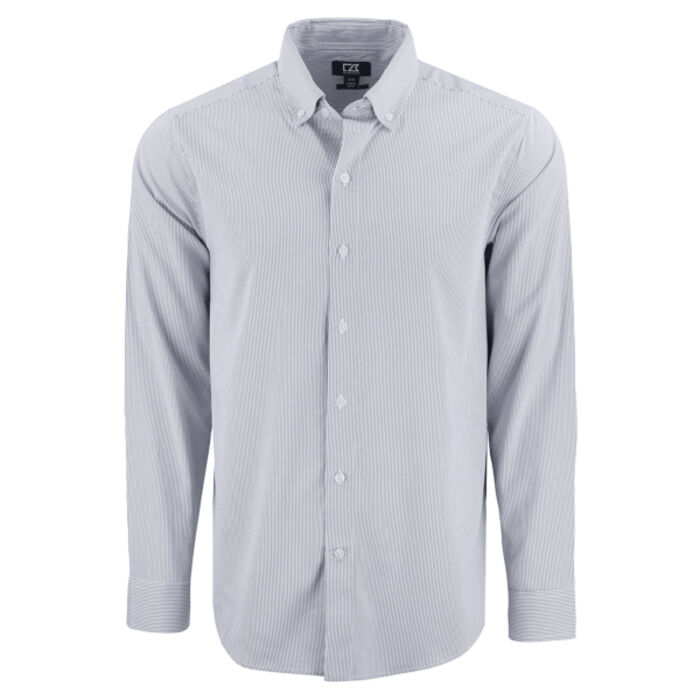 Cutter & Buck Skyline Epic Confidence Recycled Pinstripe Mens Big & Tall Long Sleeve Dress Shirt Thumbnail