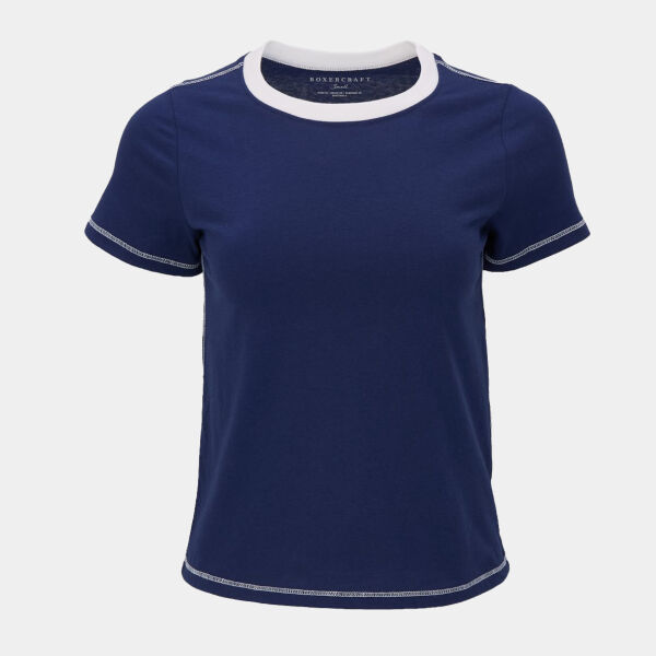 Women's Contrast Stitch Baby Tee Thumbnail