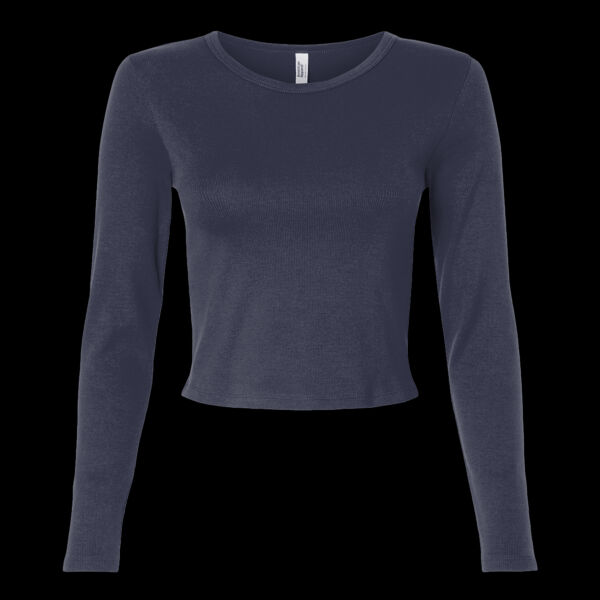 Women's Baby Rib Long Sleeve Cropped Tee Thumbnail