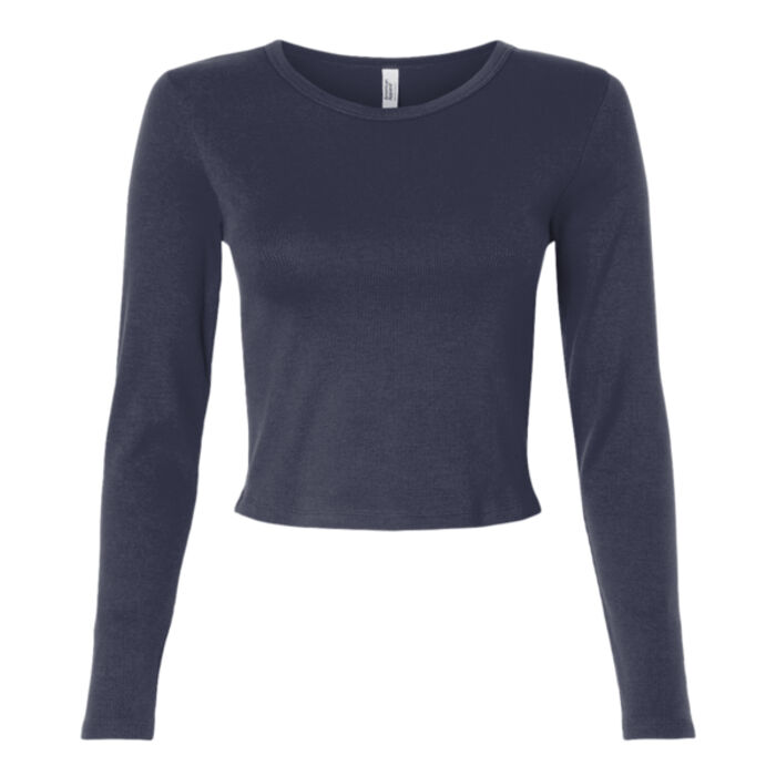 Women's Baby Rib Long Sleeve Cropped Tee Thumbnail