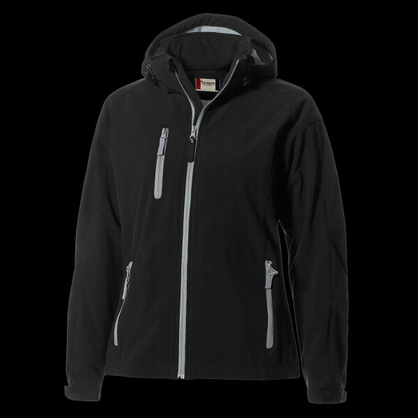 Clique Serac Stretch Softshell Hooded Full Zip Womens Jacket Thumbnail
