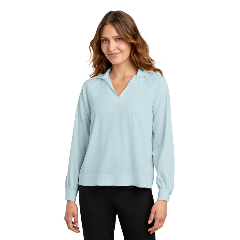 Women's Long Sleeve Buttery Soft Popover Blouse Thumbnail