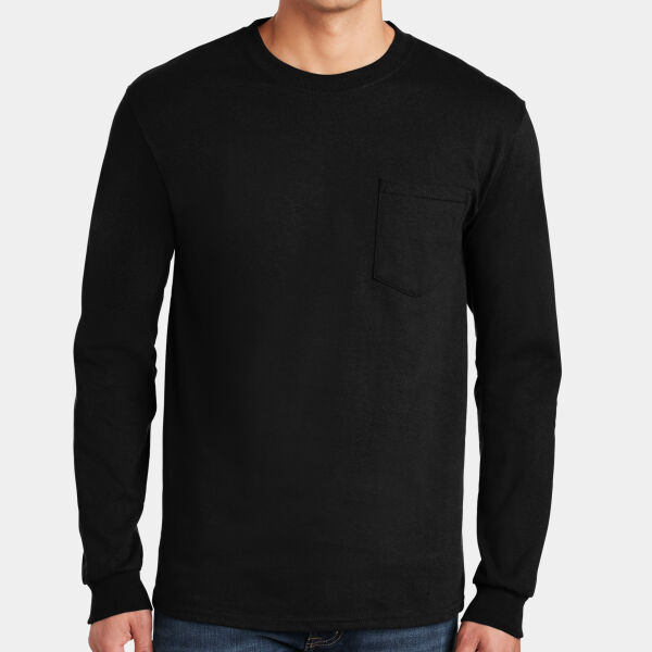 Ultra Cotton ® 100% US Cotton Long Sleeve T Shirt with Pocket Thumbnail
