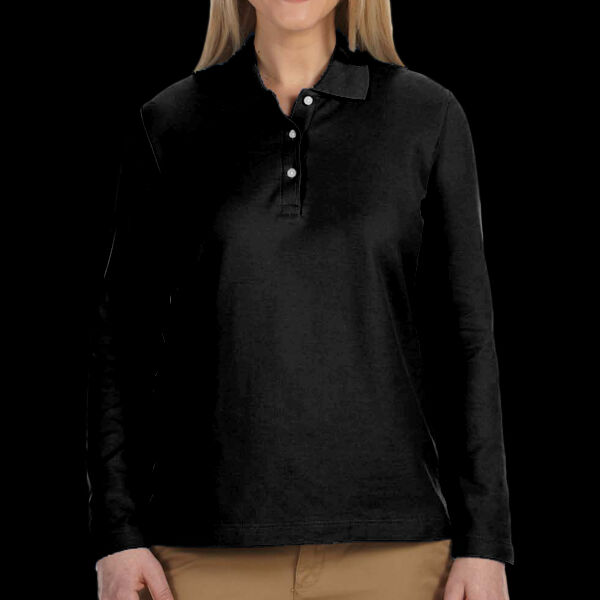Ladies' Pima Piqué Long-Sleeve Polo Thumbnail