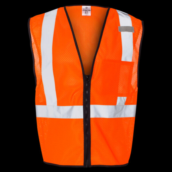 Unisex Single Pocket Zipper Mesh Class 2 Vest Thumbnail
