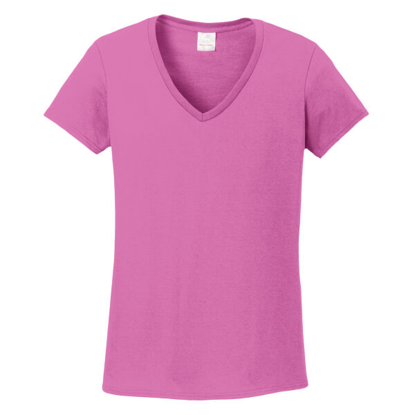 Women's Heavy Cotton 100% Cotton V Neck T Shirt Thumbnail