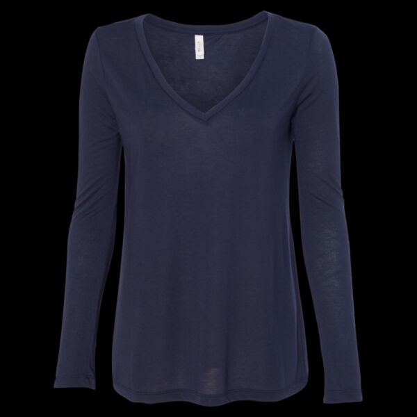 Women's Flowy Long Sleeve V-Neck Tee Thumbnail