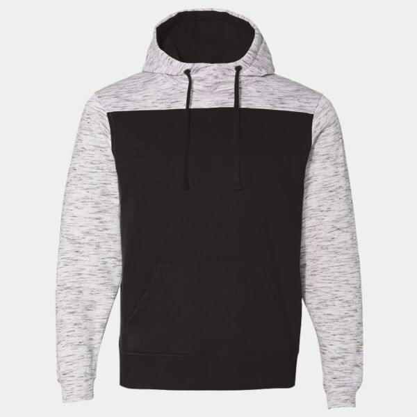 Men's Mélange Fleece Colorblocked Hooded Sweatshirt Thumbnail