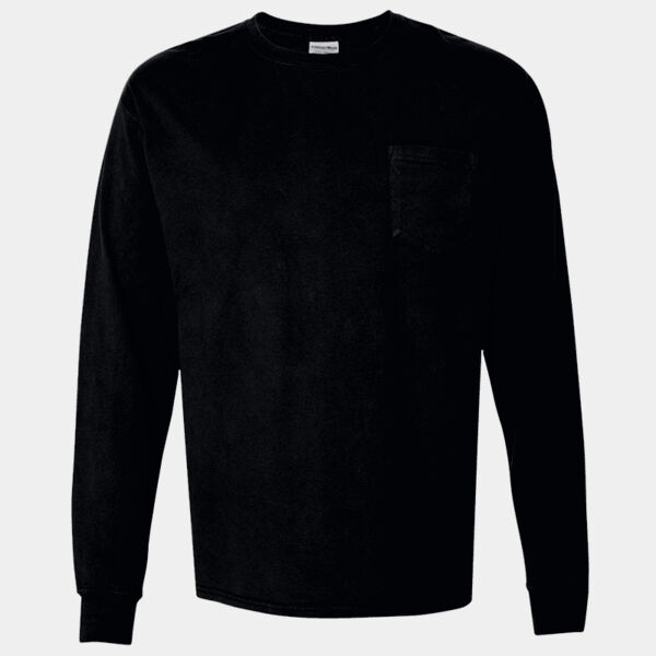 Unisex Garment-Dyed Long-Sleeve T-Shirt with Pocket Thumbnail