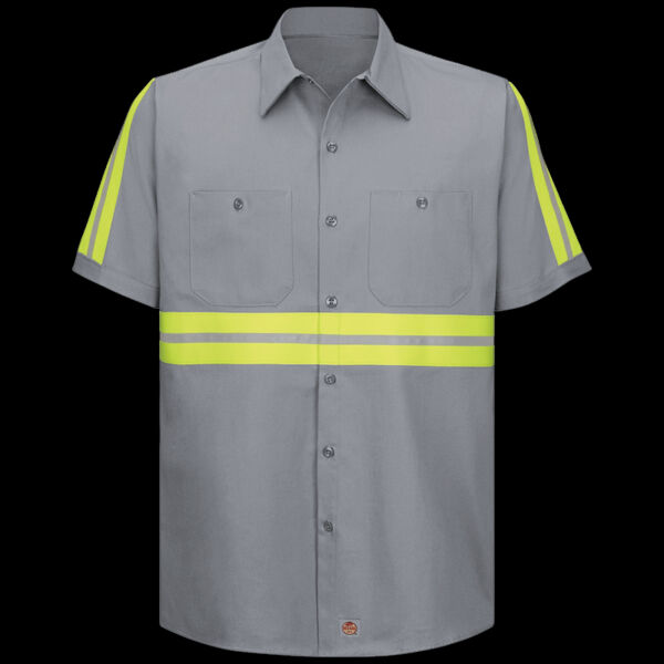 Men's Tall Enhanced Visibility Short Sleeve Cotton Work Shirt Thumbnail
