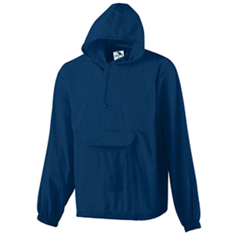 Hooded Nylon Half Zip Pullover Pouch Jacket Thumbnail