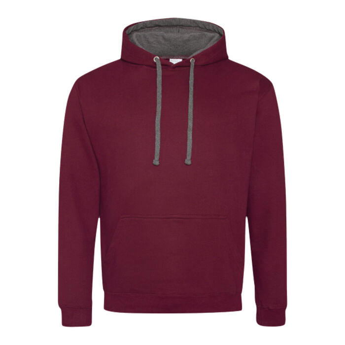 Adult Midweight Varsity Contrast Hooded Sweatshirt Thumbnail