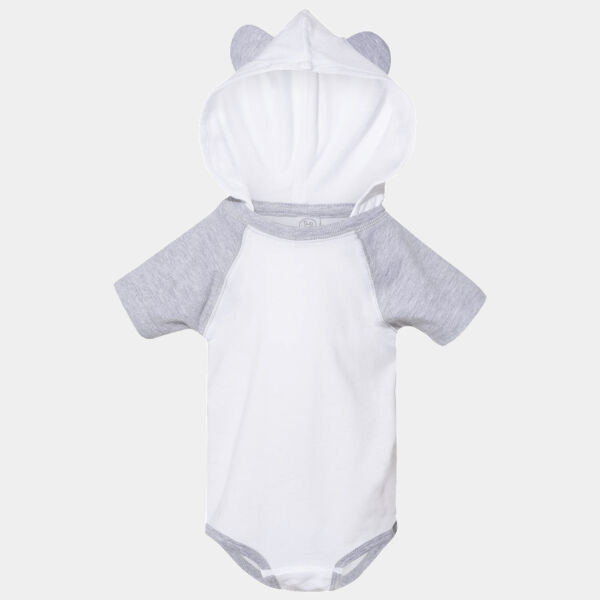 Infant Fine Jersey Raglan Bodysuit with Hood & Ears Thumbnail