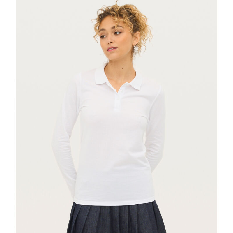 SOL'S Ladies Perfect Long Sleeve Piqué Polo Shirt Thumbnail