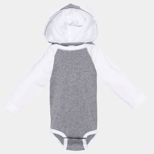 Infant Fine Jersey Character Hooded Long Sleeve Bodysuit with Ears Thumbnail