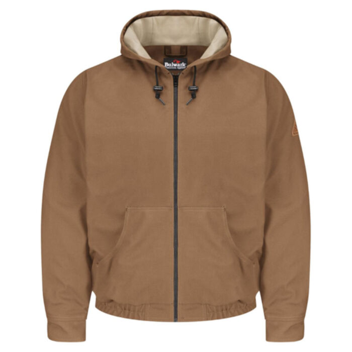 Men's Tall Brown Duck Hooded Jacket - EXCEL FR® ComforTouch Thumbnail