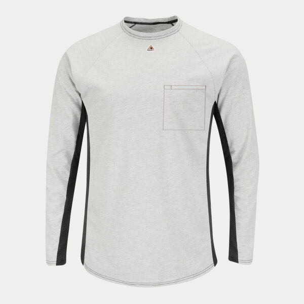 Men's Long Sleeve FR Two-Tone Base Layer with Concealed Chest Pocket - EXCEL FR Thumbnail