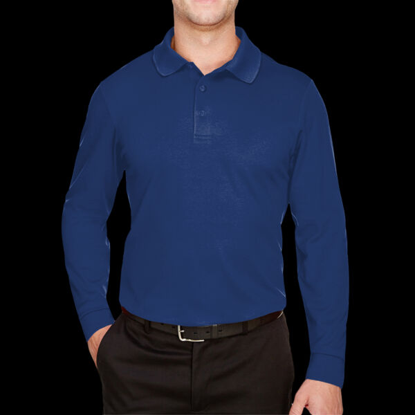 CrownLux Performance® Tall Plaited Long Sleeve Polo Thumbnail