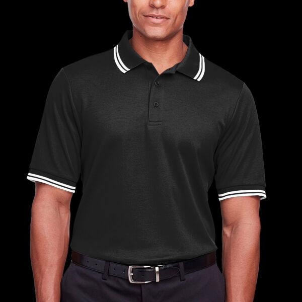 CrownLux Performance® Men's Plaited Tipped Polo Thumbnail