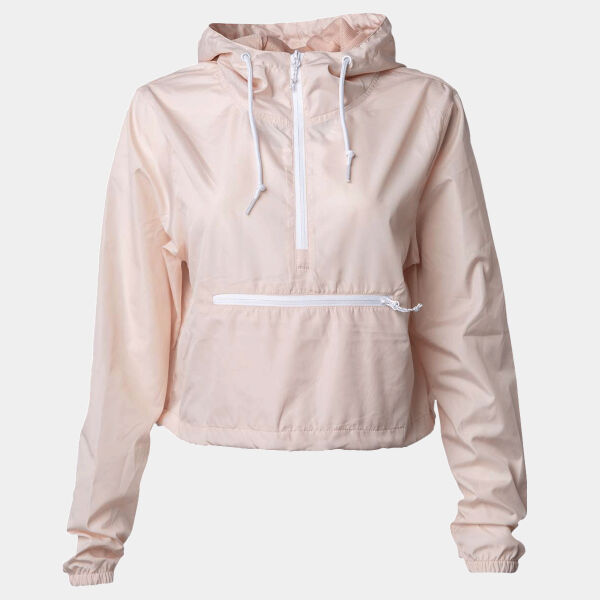 Women's Lightweight Quarter-Zip Pullover Crop Windbreaker Thumbnail