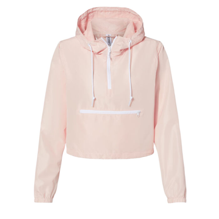 Women's Lightweight Quarter-Zip Pullover Crop Windbreaker Thumbnail