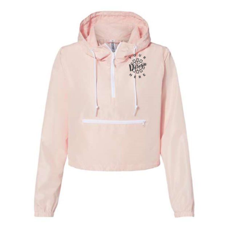 Independent Trading Co. Women's Lightweight Pullover Crop Windbreaker Thumbnail