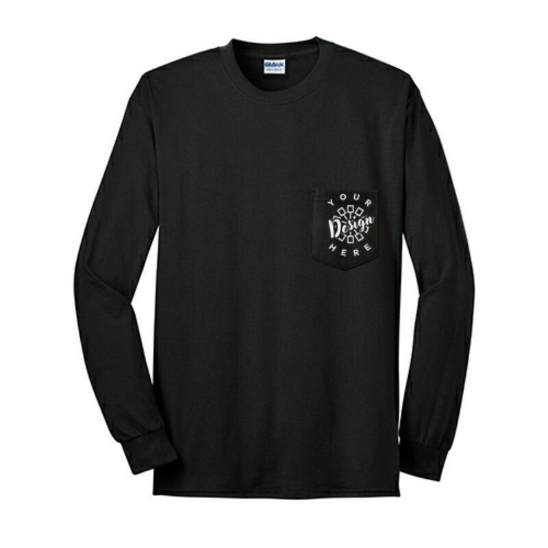 Gildan Adult Long Sleeve T‑Shirt with Pocket Thumbnail