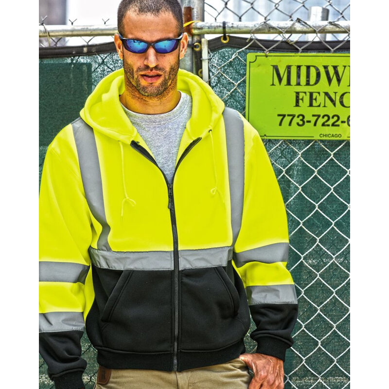 ML Kishigo Hi-Vis Hooded Full Zip Sweatshirt Thumbnail