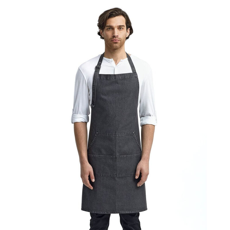 Artisan Collection by Reprime Unisex Jeans Stitch Denim Bib Apron Thumbnail