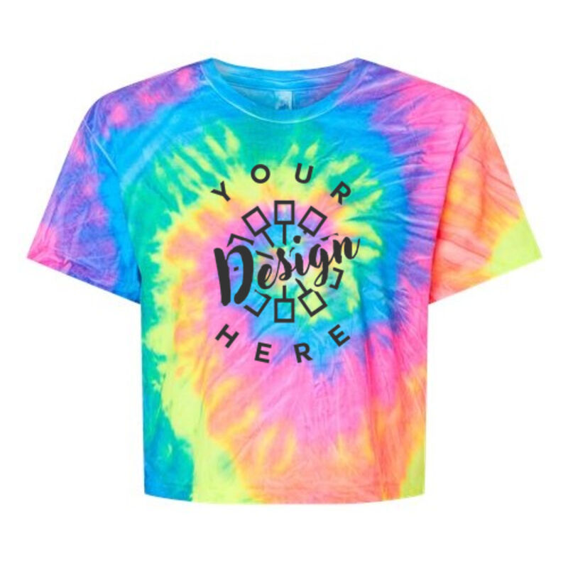 Colortone Ladies' Tie Dye Crop Tee Thumbnail