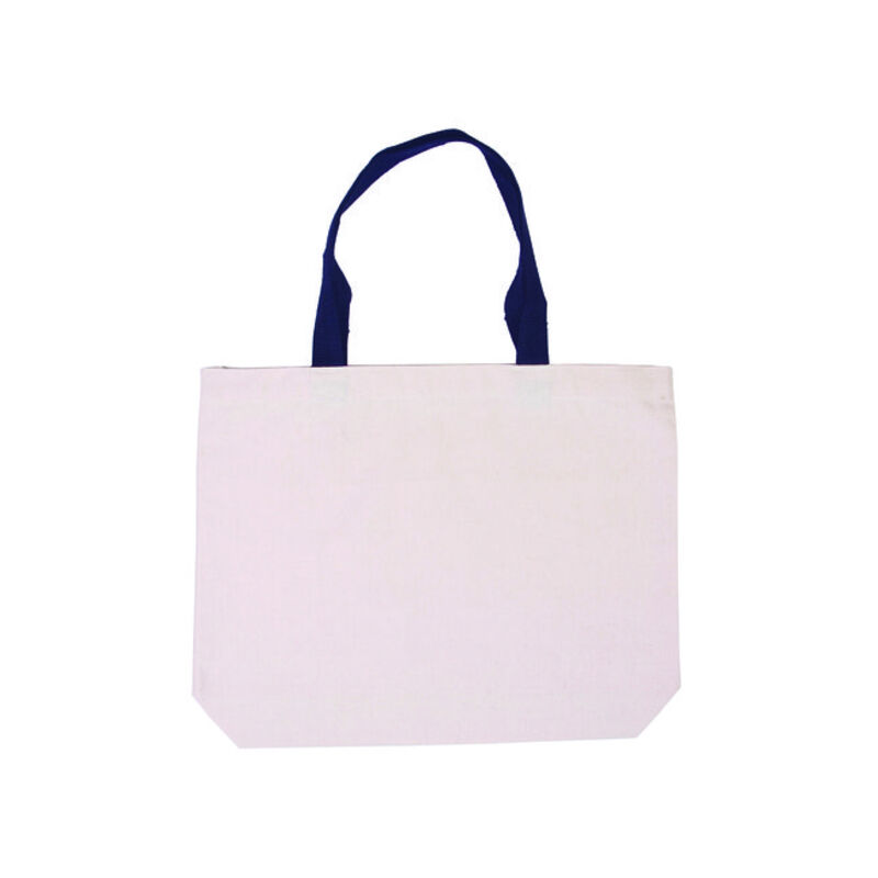 Cotton Canvas Tote Bag with Color Accents Thumbnail