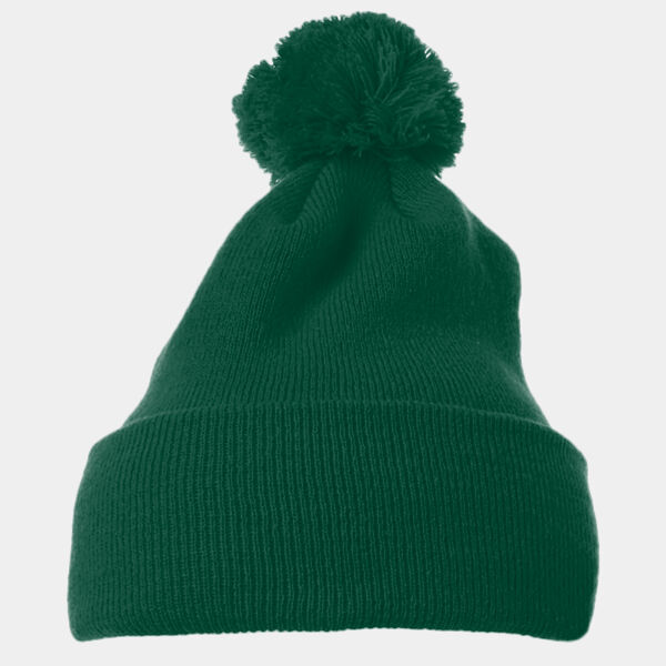 Cuffed Knit Beanie with Pom Pom Thumbnail