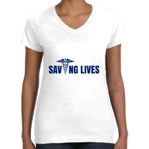 Women's Fine Jersey V-Neck Tee Thumbnail