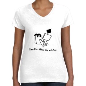 Women's Fine Jersey V-Neck Tee Thumbnail