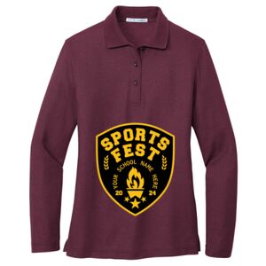 Women's Silk Touch Long Sleeve Polo Thumbnail
